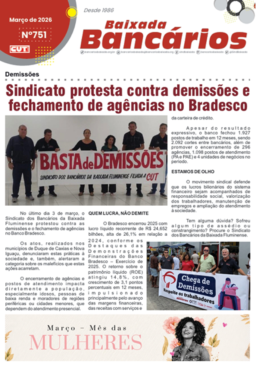 Sindicato protesta contra demissões e  fechamento de agências no Bradesco