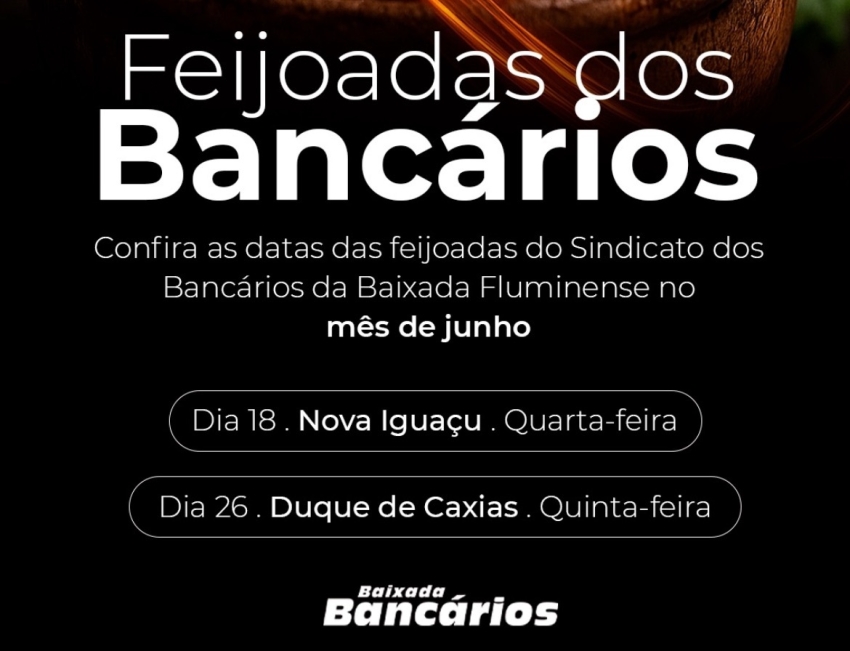 Confira as datas das Feijoadas dos Bancários no mês de junho