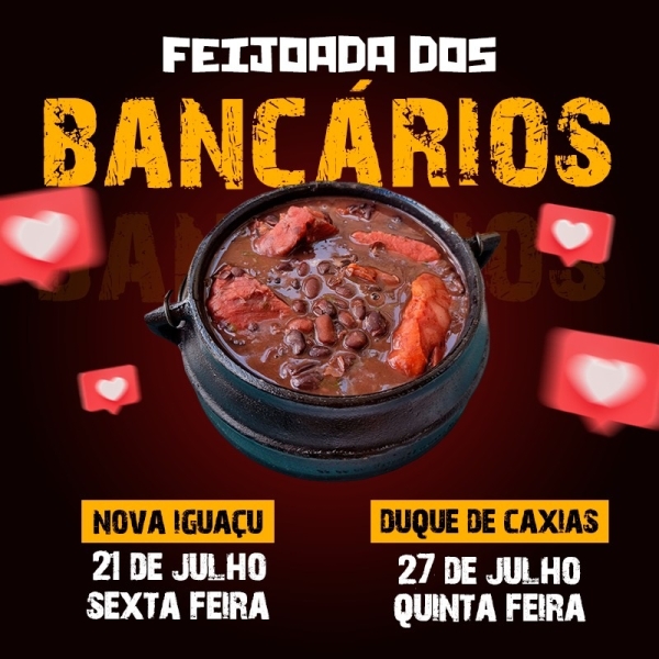 Confira as datas das Feijoadas dos Bancários e das Bancárias no mês de Julho