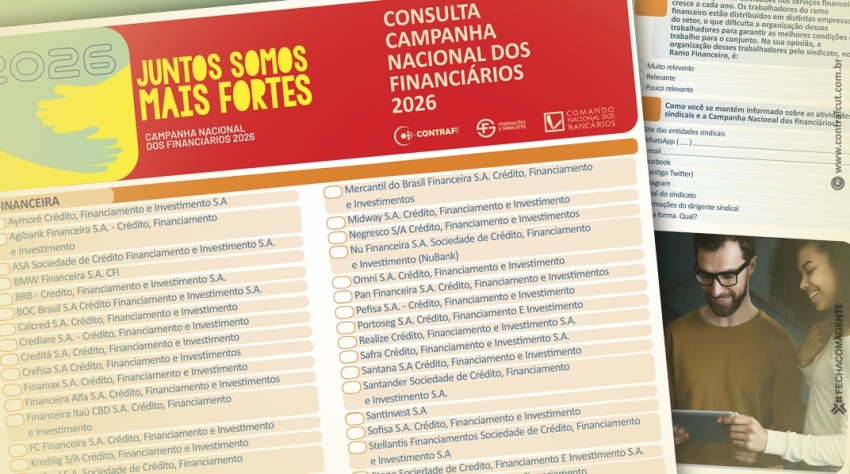 Consulta Nacional dos Financiários já está aberta e vai orientar a pauta de reivindicações da Campanha Nacional 2026
