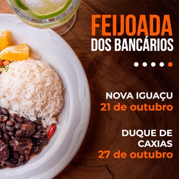 Confira as datas das feijoadas dos Bancários e das Bancárias de outubro