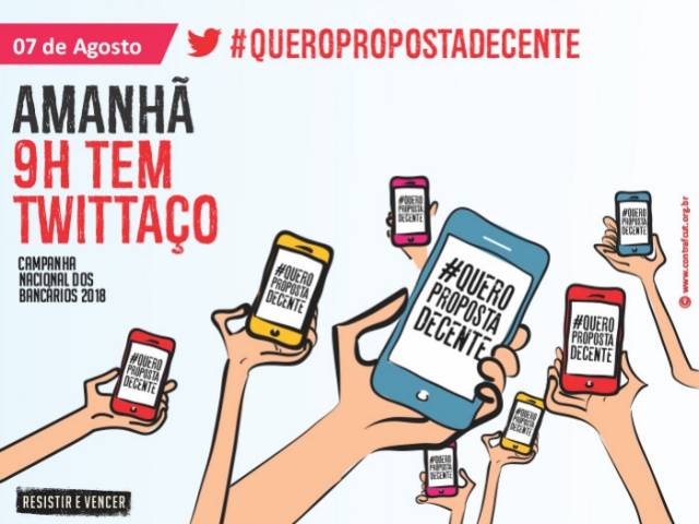 Bancários realizam twittaço nesta terça-feira (7)