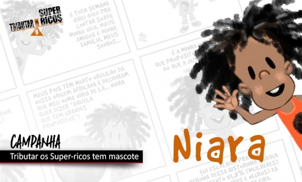 Conheça Niara, mascote da campanha Tributar os Super-ricos