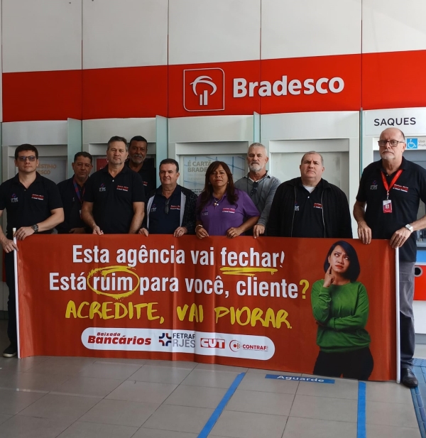 Sindicato realiza Dia Nacional de Luta contra as Demissões e o Fechamento de Agências no Bradesco