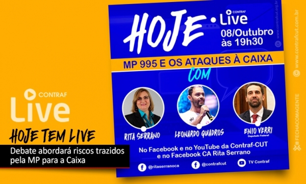 MP 995 será tema de Live da Contraf-CUT nesta 5ª feira (8)