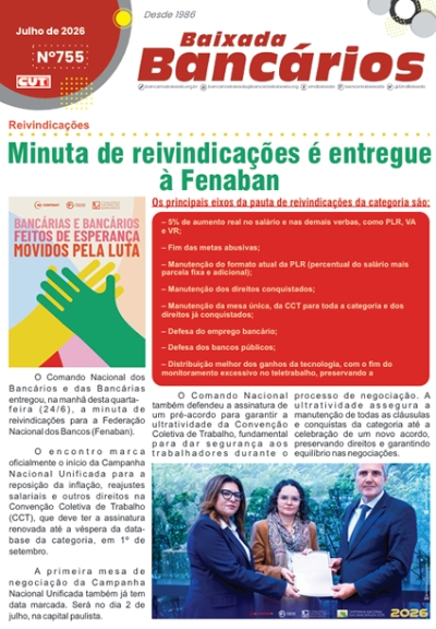 Minuta de reivindica&ccedil;&otilde;es &eacute; entregue  &agrave; Fenaban