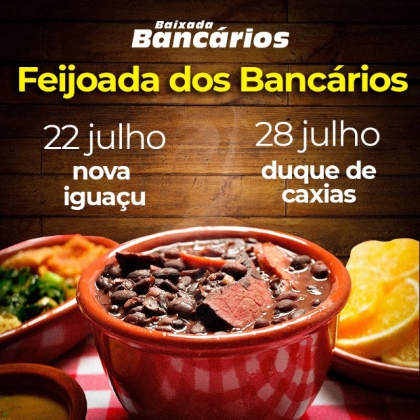 Confira as datas das Feijoadas dos Bancários e das Bancárias no mês de julho