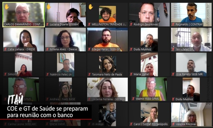 COE e GT de Saúde do Itaú se reúnem para debater problemas do banco