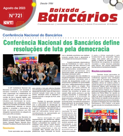 Conferência Nacional dos Bancários define  resoluções de luta pela democracia
