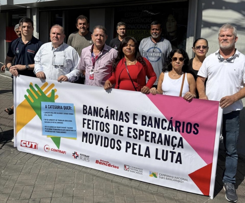 Sindicato dos Bancários da Baixada Fluminense realiza Dia Nacional de Luta por Remuneração.