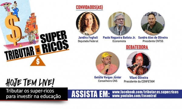 Live debate tributação de super-ricos para financiar a saúde pública