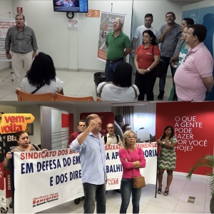 Sindicato dos Bancários da Baixada Fluminense percorre agências em protesto contra a MP 905