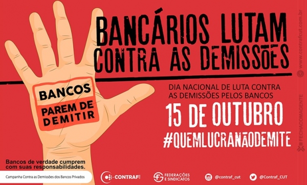 Bancários protestam contra demissões