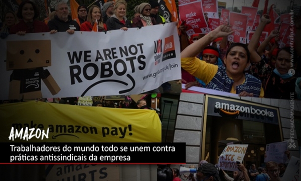 Trabalhadores de todo o mundo se unem contra práticas antissindicais da Amazon