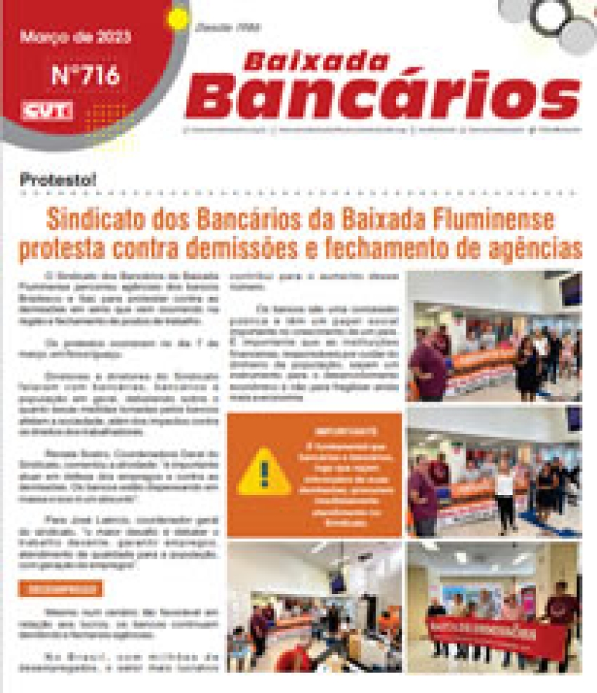 Sindicato dos Bancários da Baixada Fluminense  protesta contra demissões e fechamento de agências