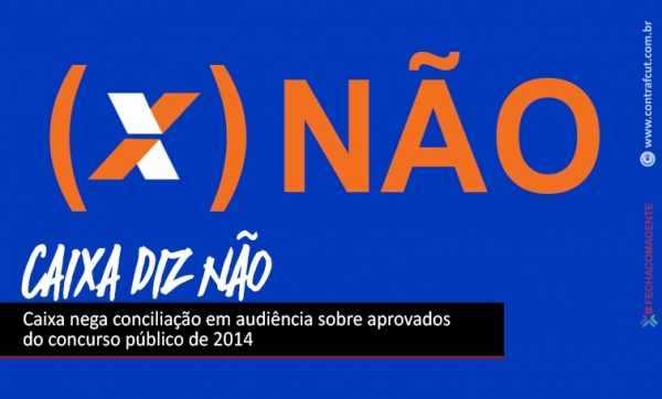 Caixa nega conciliação em audiência sobre aprovados do concurso público de 2014