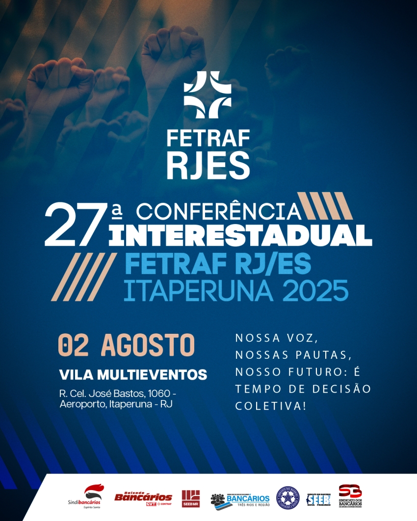 27ª Conferência Interestadual da Fetraf RJ/ES ocorre no dia 2 de agosto em Itaperuna (RJ)